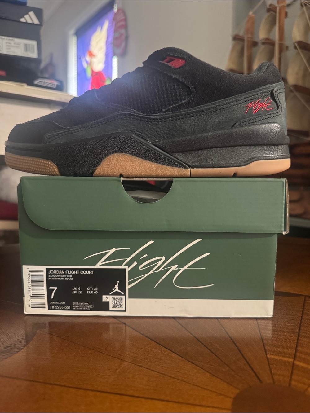 Jordan Flight Court Black Gum Sneakers